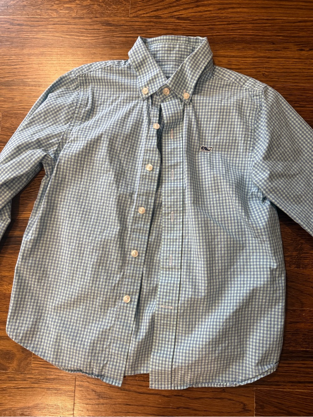 Vineyard Vines Boys Blue Gingham Button-Down Shirt